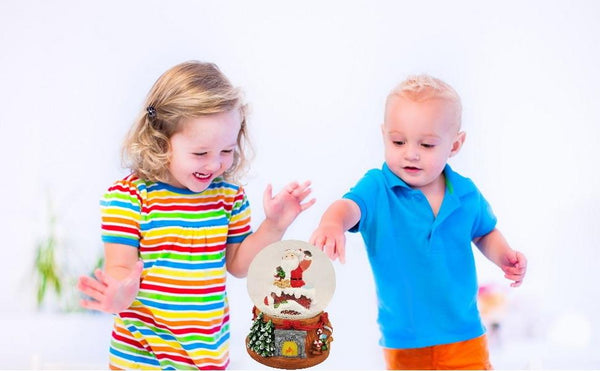 Lightahead Musical Christmas Santa in the Chimney Water Snow Globe with music 100 MM in Poly resin