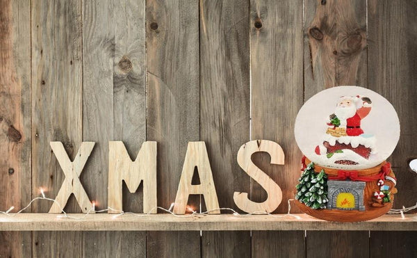 Lightahead Musical Christmas Santa in the Chimney Water Snow Globe with music 100 MM in Poly resin