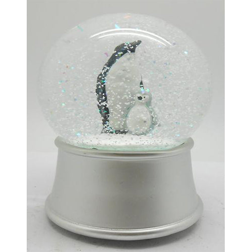 Lightahead 100MM Resin Penguin Musical Water Snow Ball Globe with Iron base and Rotating playing tune JINGLE BELLS