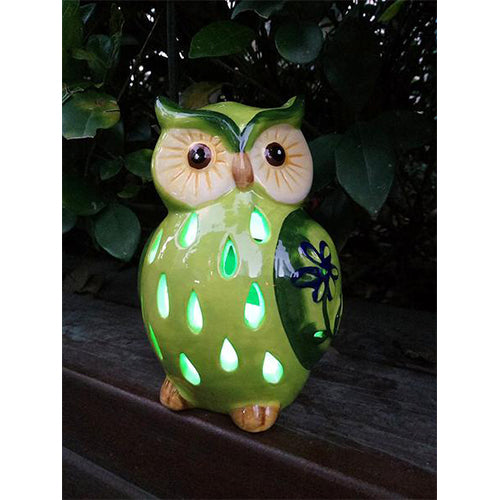 Lightahead® Solar Owl Light Ceramic Owl Powered by Solar LED Light for Park, Patio, Deck, Yard, Garden, Home, Pathway, Outside Landscape for decoration and celebration