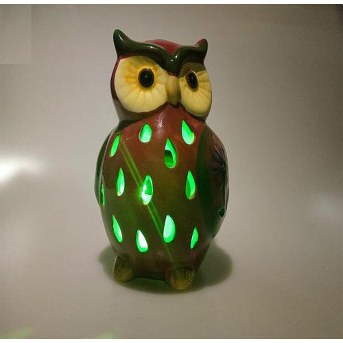 Lightahead® Solar Owl Light Ceramic Owl Powered by Solar LED Light for Park, Patio, Deck, Yard, Garden, Home, Pathway, Outside Landscape for decoration and celebration