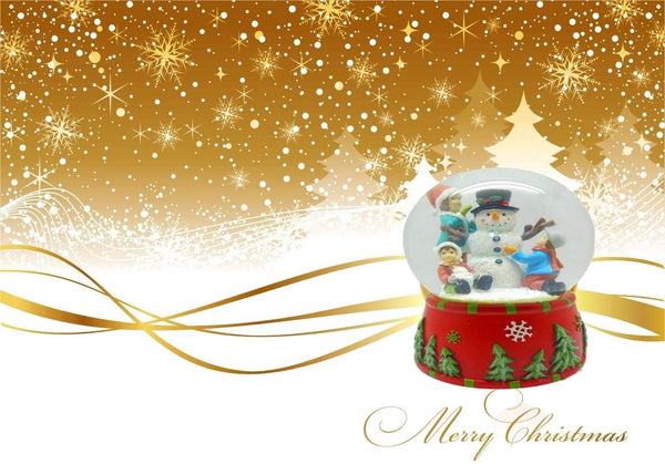 Lightahead Polyresin 100MM Snowman Musical Water Snow Globe with 8 melodies playing