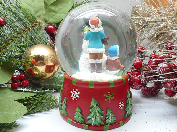 Lightahead Polyresin 100MM Snowman Musical Water Snow Globe with 8 melodies playing