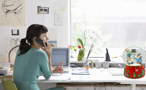 Lightahead Polyresin 100MM Snowman Musical Water Snow Globe with 8 melodies playing