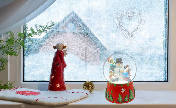 Lightahead Polyresin 100MM Snowman Musical Water Snow Globe with 8 melodies playing