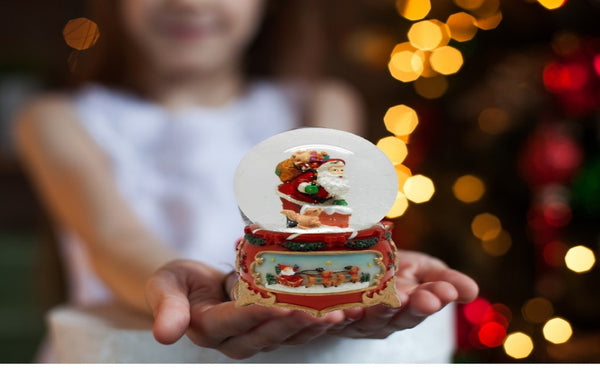 Lightahead PolyResin 80MM Musical Water Snow Globe Playing a Tune & Rotating Table Top Decoration for Christmas (Santa)