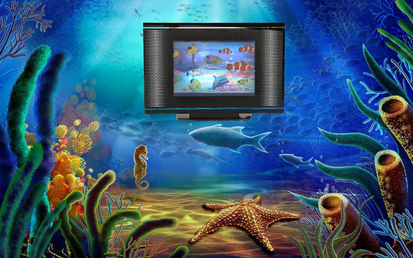 Lightahead LCD Black Screen Aquarium Lamp Artificial Sensory Aquarium Tropical Fish Lamp Dolphin