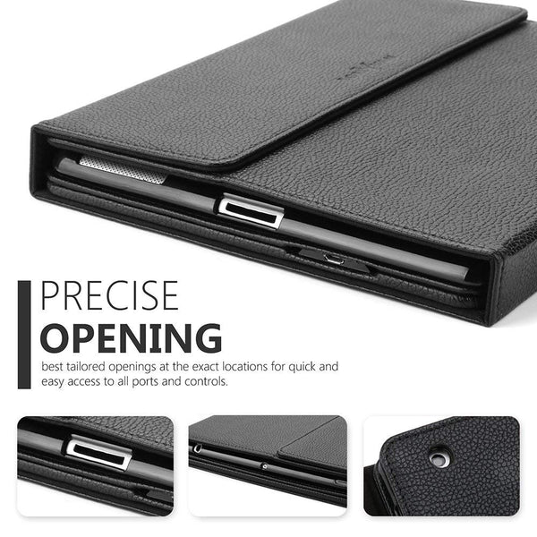 Lightahead iPad 2 3 4 keyboard case, Leather Smart Case Stand Folio Cover with Detachable Wireless Bluetooth Keyboard for Apple iPad 2/ ipad 3/ ipad 4 (9.7 inch) - Black