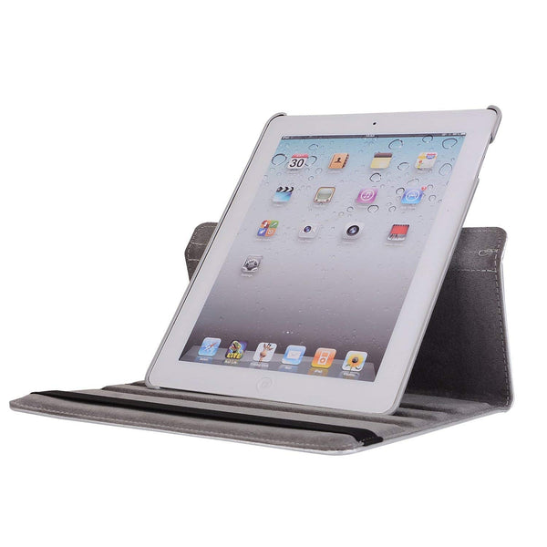 iPad 2 Case, iPad 3 Case, iPad 4 Case,  LIGHTAHEAD Rotating Stand Case Cover with Wake Up/Sleep for Apple iPad 2, iPad 3, iPad 4 [ 9.7-Inch iPad Released Before 2013 ] (Silver)
