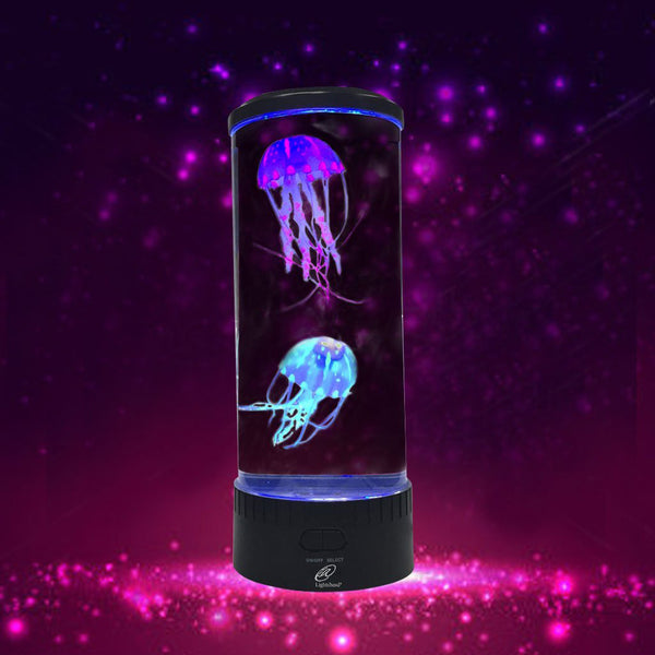 Lightahead LED Jellyfish Lamp Round with Vibrant 5 Color Changing Light Effects. The Ultimate Large Sensory Synthetic Jelly Fish Tank Aquarium Mood Lamp. Ideal Gift (Large)