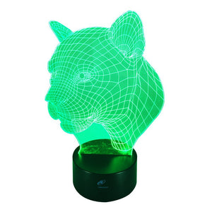 Lightahead 3D Optical Illusion Touch Night Light LED Desk Lamp,7 changing Colors,USB Powered-Leopard