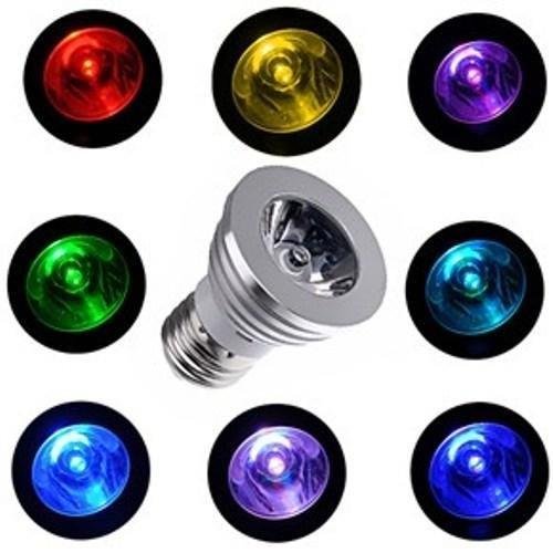 2 Pack E27/E26 Standard Screw Base 16 Colors Changing Dimmable 3W RGB LED Light Bulb with Remote