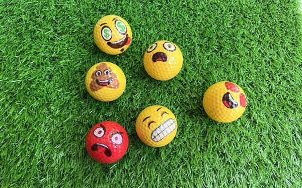 USGOLFER Assortment of Random Selection 12 Emoji Golf Balls Gift Set, A Fun Novelty,Practice, Putt or Play.