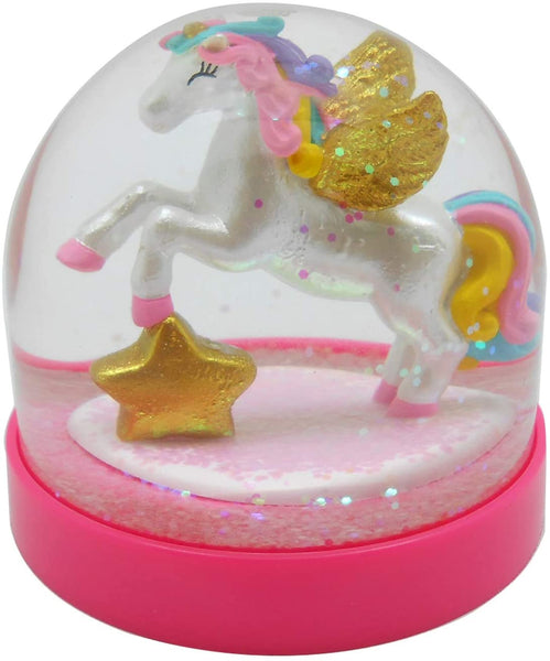 Lightahead Mini Unicorn Snow Globe with Glitter Inside and Pink Base,Table Top Decorations Christmas, Birthday Gifts