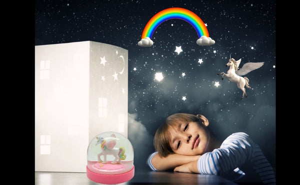 Lightahead Mini Water Globe with Cute Unicorn Inside and Pink Base,Table Top Decorations Christmas, Valentine Gifts