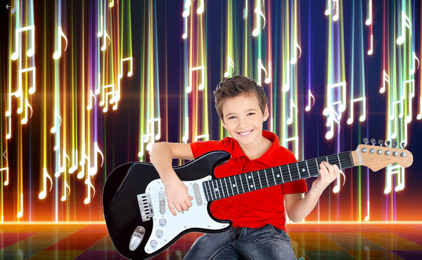 Lightahead Electronic Guitar with Sound and Lights 26 inch Guitar With Preset Music And Vibrant Sounds Fun Musical Guitar (Black)