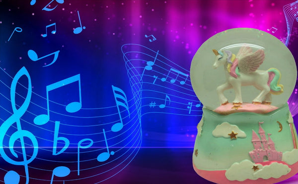 Lightahead 80 MM Musical Revolving Water Unicorn Snow Globe Birthday