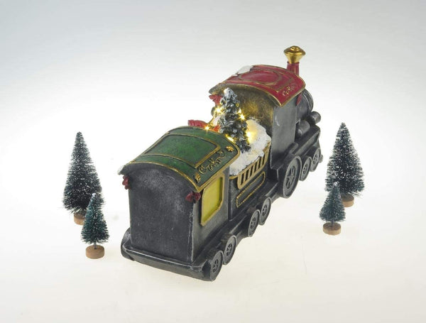 Lightahead Musical Christmas LED Lighted Santa in Locomotive Train Engine with Children Scene Musical Decoration with 8 melodies Tabletop Centerpieces