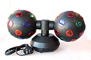 Lightahead®LED 4" Twin Disco Ball with UL adaptor Double rotating, two 4" colourful disco balls