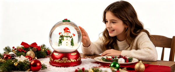 Lightahead Christmas Musical Snowman 100mm Snow Globe with Falling Snow | Handcrafted, Glitter Snow Effect, LED Lit, Water Globe, Holiday Decoration, 8 Melodies