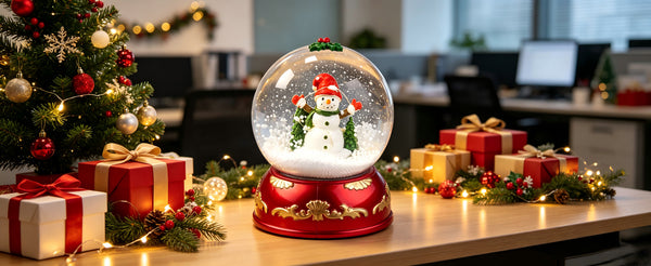Lightahead Christmas Musical Snowman 100mm Snow Globe with Falling Snow | Handcrafted, Glitter Snow Effect, LED Lit, Water Globe, Holiday Decoration, 8 Melodies