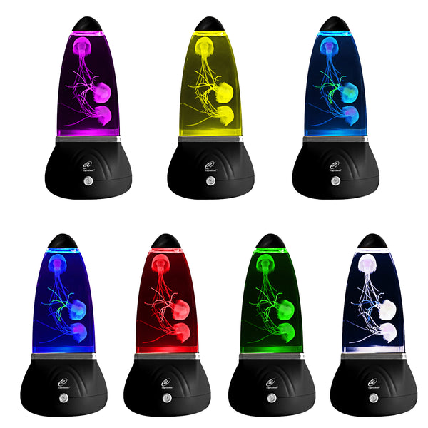 Lightahead Mini Jellyfish Lava Lamp with 7 Color Changing Effects. The Ultimate Sensory Synthetic Jelly Fish Tank Aquarium.