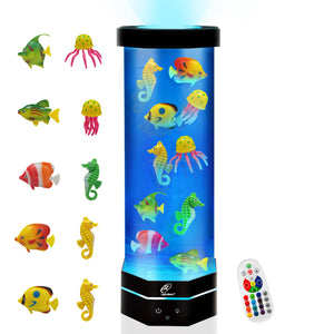 Lightahead LED Fantasy Lava Fish Lamp with Color Changing Light Effects. A Sensory synthetic Fish Tank Aquarium Mood Lamp. Excellent Gift