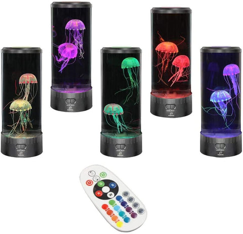 Elegantoss Large Round LED Jellyfish Lamp – 18 LEDs with Vibrant Color-Changing Effects – The Ultimate Sensory Fake Aquarium for Decoration, Autism, ADHD, Stress & Anxiety Relief – Ideal Gift (Large)