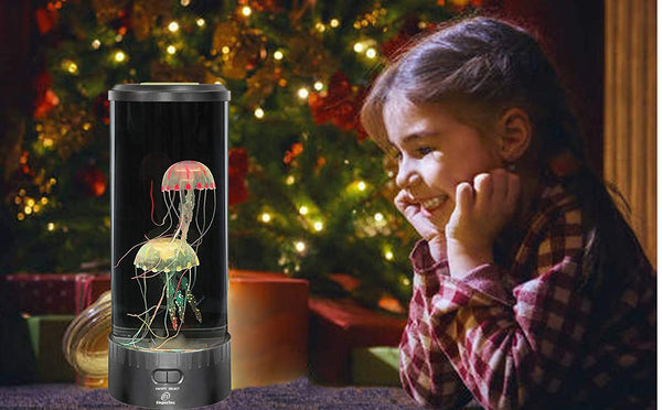 Elegantoss Large Round LED Jellyfish Lamp – 18 LEDs with Vibrant Color-Changing Effects – The Ultimate Sensory Fake Aquarium for Decoration, Autism, ADHD, Stress & Anxiety Relief – Ideal Gift (Large)