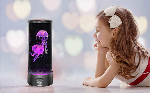 Elegantoss Large Round LED Jellyfish Lamp – 18 LEDs with Vibrant Color-Changing Effects – The Ultimate Sensory Fake Aquarium for Decoration, Autism, ADHD, Stress & Anxiety Relief – Ideal Gift (Large)