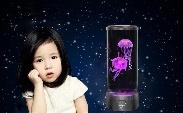 Lightahead LED Jellyfish Lamp Round, Color Changing Light Effects with 18 LEDs. The Ultimate Sensory Synthetic Jelly Fish Aquarium Mood Lamp.(Large)