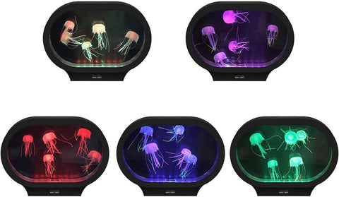 Lightahead Realistic LED Jellyfish Mood Lamp Oval Design with Vibrant Color Changing Light Effects. A Sensory Flourescent Jelly Fish Aquarium Tank