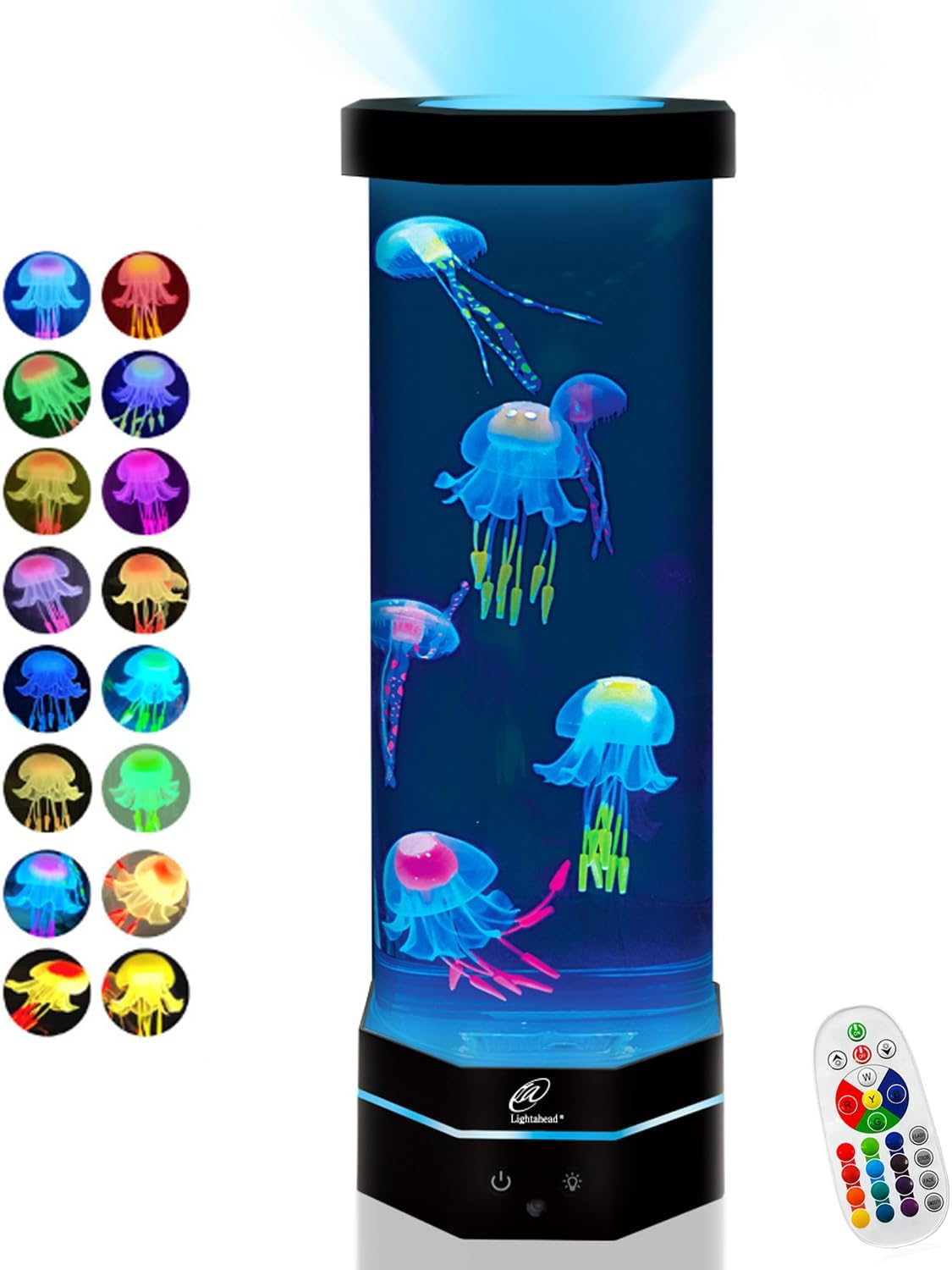 Lightahead LED Fantasy Jellyfish Lamp with Color Changing Light Effects. A Sensory Synthetic Fish Tank Aquarium Mood Lamp. Large (15 Inches Tall)