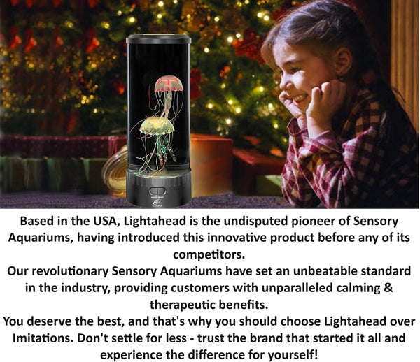 Lightahead Large Round LED Jellyfish Lamp – 18 LEDs with Vibrant Color-Changing Effects – The Ultimate Sensory Fake Aquarium for Decoration, Autism, ADHD, Stress & Anxiety Relief – Ideal Gift (Large)