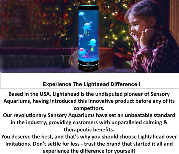 Lightahead LED Fantasy Jellyfish Lamp with Color Changing Light Effects. A Sensory Synthetic Fish Tank Aquarium Mood Lamp. Large (15 Inches Tall)