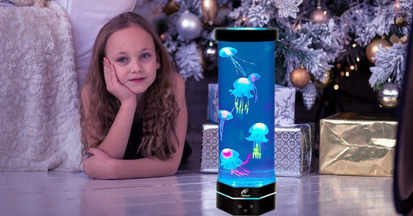 Lightahead LED Fantasy Jellyfish Lamp with Color Changing Light Effects. A Sensory Synthetic Fish Tank Aquarium Mood Lamp. Large (15 Inches Tall)