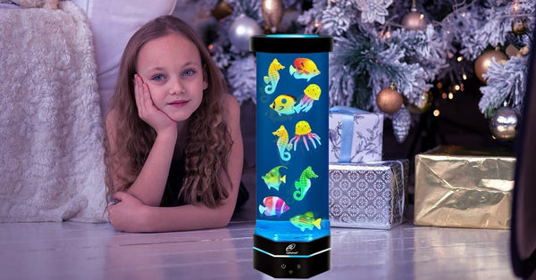 Lightahead LED Fantasy Fish Lamp with Color Changing Light Effects. A Sensory Synthetic Fish Tank Aquarium Mood Lamp. Large (15 Inches Tall)
