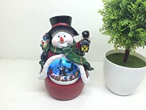 Lightahead Musical Snowman with Moving Train, LED Light Playing 8 melodies Table Top Centerpiece