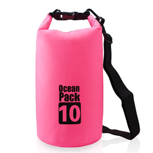 Lightahead Waterproof Dry Bag 10L With Free Waterproof Cellphone Case for Kayaking/Beach/Hiking-Pink