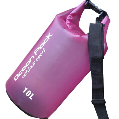 Lightahead Transparent Waterproof Dry Bags 10L for Kayaking/ Canoeing/ Fishing/ Rafting/ Hiking-Pink