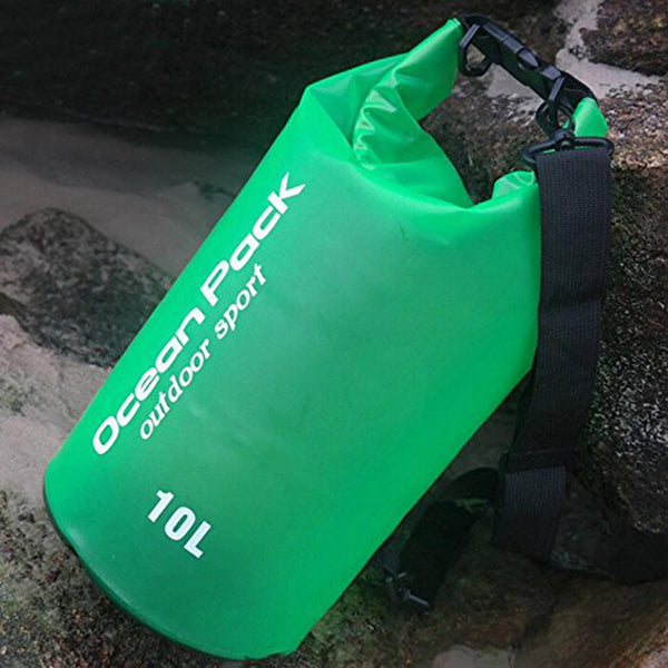 Lightahead Transparent Waterproof Dry Bags 10L for Kayaking/ Boating/ Fishing/ Beach/Hiking-Green