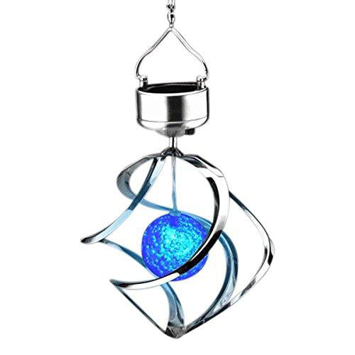 Lightahead Spiral Spinner Solar Wind Chime with Glowing Magic Ball - Portable Outdoor Decorative Romantic Solar Powered WindChime Light