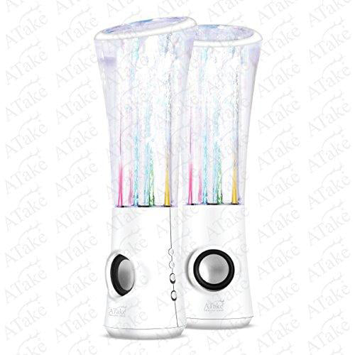 New ATake Third generation Colorful Diamond Water Dancing Speaker Enhanced quality & features 2 in1 USB with Volume & other Controls LED Lamp Marketed by Lightahead