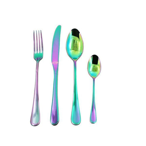 Lightahead 16pc Stainless Steel Flatware Tableware Cutlery Set with Colored Titianic PVD in Gift box