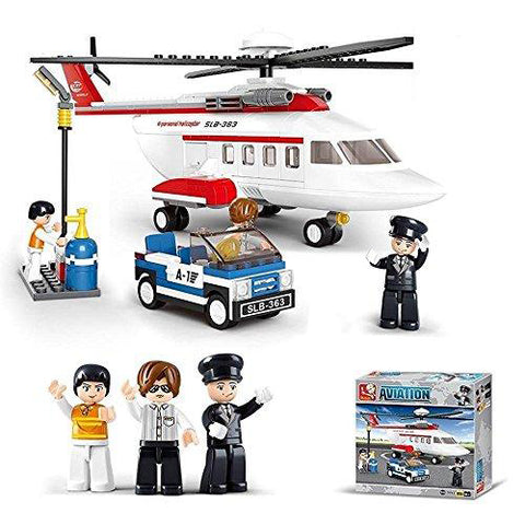 Lightahead Aviation Helicopter and mini Figures Toy Building Blocks Set Educational DIY Kit For Kids (259 PCS)