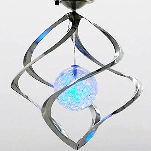 Lightahead Spiral Spinner Solar Wind Chime with Glowing Magic Ball - Portable Outdoor Decorative Romantic Solar Powered WindChime Light