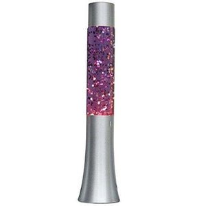 Lightahead 13" Glitter Glow Lamp with metal base Motion Sparkle Lamp with Silver Base Purple Water Silver Glitter