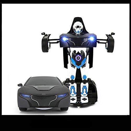 Lightahead Remote Controlled Transformable Robot Car, One key Transformation, The Perfect Gift For Kids! (BLACK)