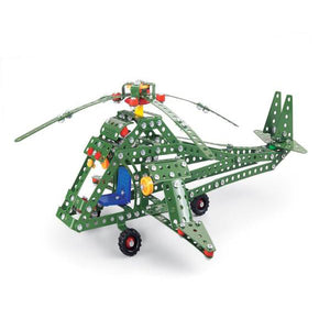 Lightahead Assembly Metal Military Plane Model Kits Toy Combat Helicopter to Assemble.Building Puzzles Set for Kids, 384 pcs metal blocks
