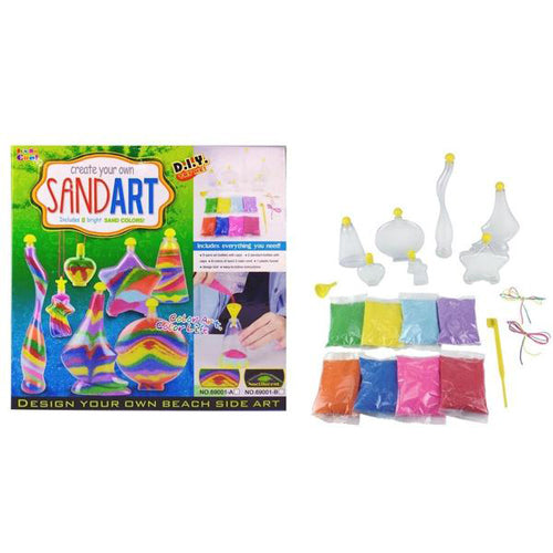 Lightahead DIY Sand Art toy set .Use your Imagination & Create Your Own Beach Side Art With Colored Sand and Bottles.
